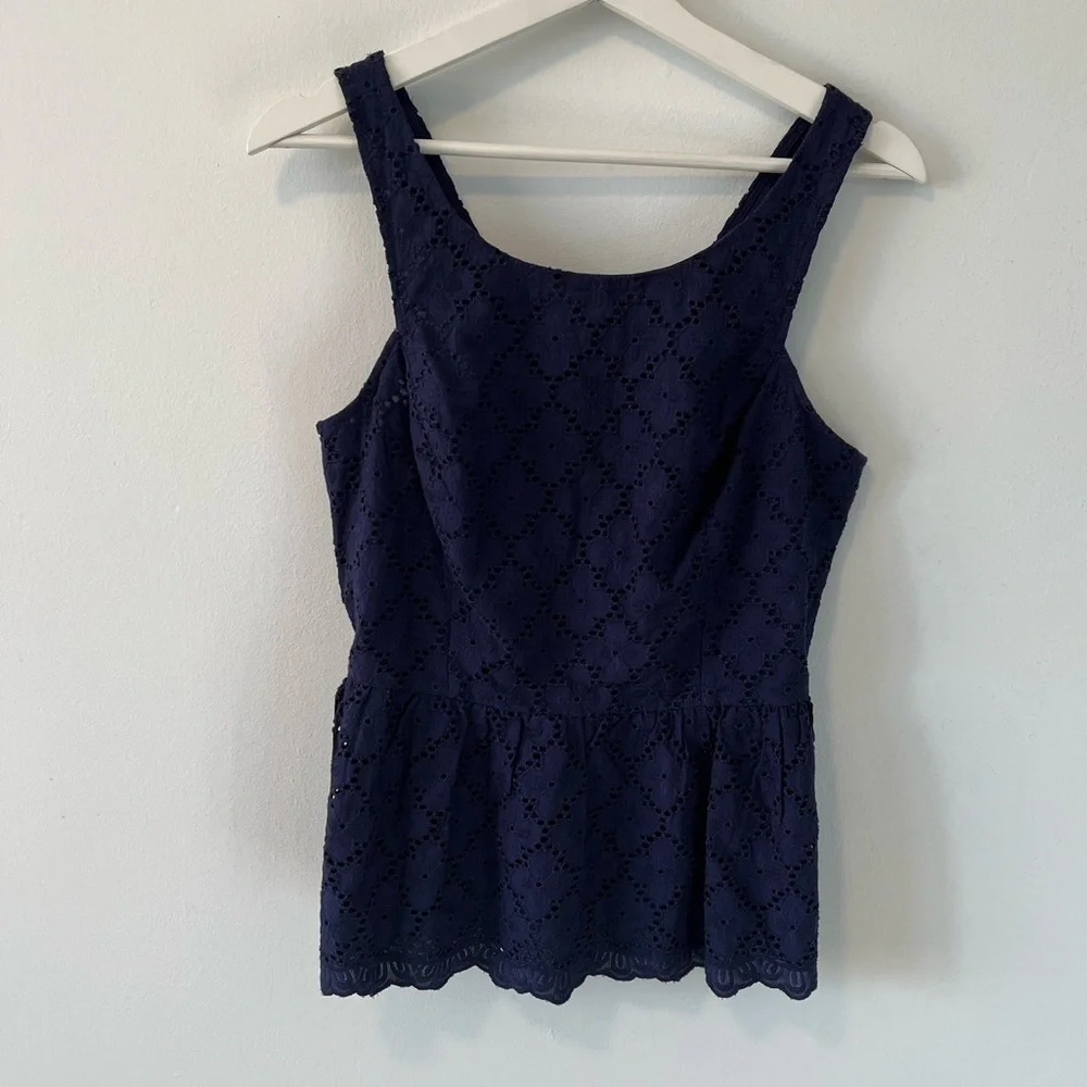 Lilly pulitzer lace peplum tank top - Picture 2 of 13